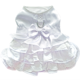 Dog Harness Wedding Dress with Veil and Matching Leash (Option: XX-Small)