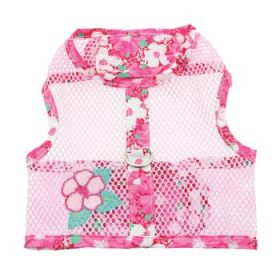 Cool Mesh Dog Harness with Leash - Hawaiian Hibiscus Pink (Option: X-Small)