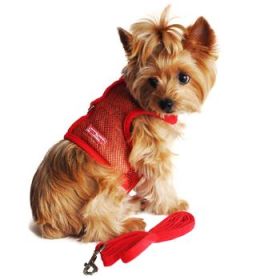 Cool Mesh Dog Harness with Leash - Solid Red (Option: Large)