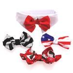 White Collar Bow Tie Set with 4 Interchangeable Bows (Option: X-Small)