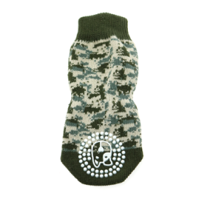 Non-Skid Dog Socks - Green Camo (Option: X-Small)