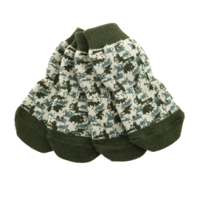 Non-Skid Dog Socks - Green Camo (Option: Large)