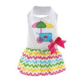 Ice Cream Cart Dress with Matching Leash (Option: Small)