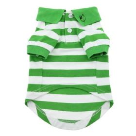 Striped Dog Polo - Greenery and White (Option: 2X-Large)