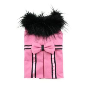 Wool Fur-Trimmed Dog Harness Coat - Pink (Option: Large)