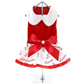 Holiday Dog Harness Dress - Candy Canes (Option: X-Large)