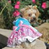 Pink and Blue Plumeria Floral Dog Dress