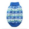 Combed Cotton Snowflake and Hearts Dog Sweater - Blue