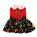 Holiday Dog Harness Dress - Gingerbread (Option: Large)