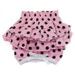 Ruffled Pink and Black Polka Dot Dog Panties (Option: X-Large)