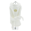 White Gold Crown Cotton Dog Bathrobe by Doggie Design