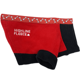 Highline Fleece Dog Coat - Red and Black with Rolling Bones (Option: Size 8)