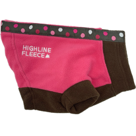 Highline Fleece Dog Coat - Pink and Brown with Polka Dots (Option: Size 14)