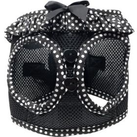 American River Choke Free Dog Harness Polka Dot Collection - Black and White Polka Dot (Option: 3X-Large)