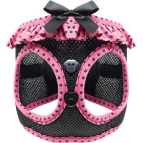 American River Choke Free Dog Harness Polka Dot Collection - Hot Pink and Black Polka Dot (Option: X-Large)