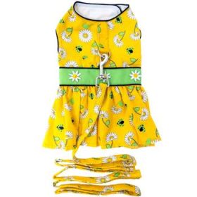 Ladybugs and Daisies Dog Dress with Matching Leash (Option: X-Small)