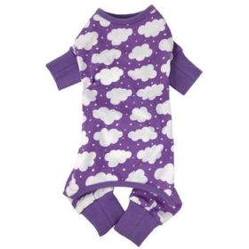 CuddlePup Dog Pajamas - Fluffy Clouds - Purple (Option: Small)