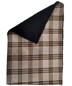 Sherpa-Lined Dog Blanket - Brown & White Plaid (Option: 30" x 20")