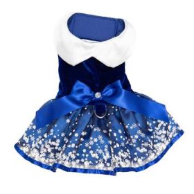 Holiday Dog Harness Dress - Snowflakes (Option: X-Small)