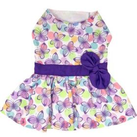 Purple Butterfly Dog Dress with Matching Leash (Option: Small)