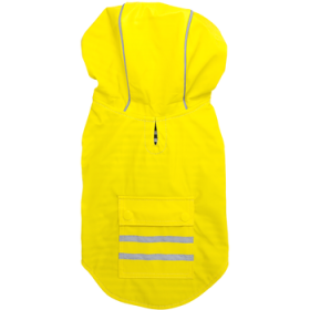 Slicker Raincoat with Striped Lining - Yellow (Option: 2X-Large)